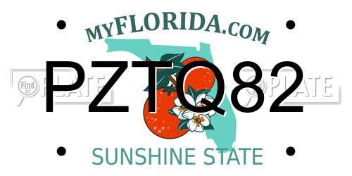 PZTQ82 Florida License Plate