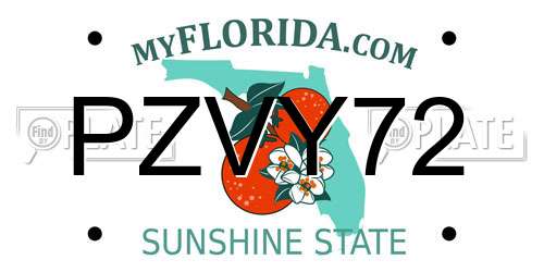 PZVY72 Florida License Plate