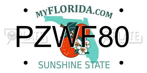 PZWF80 Florida License Plate