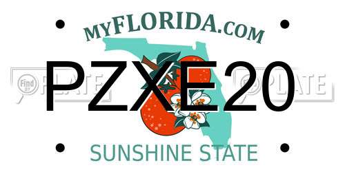 PZXE20 Florida License Plate