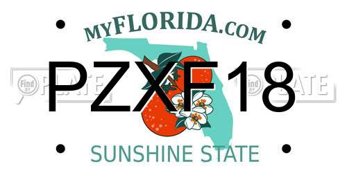PZXF18 Florida License Plate