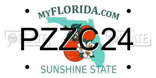 PZZC24 Florida License Plate