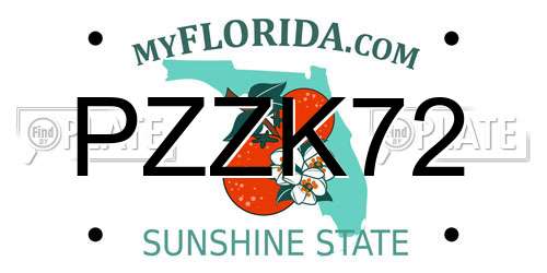 PZZK72 Florida License Plate