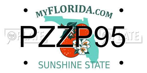 PZZP95 Florida License Plate