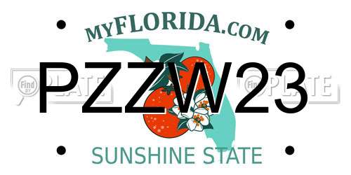 PZZW23 Florida License Plate