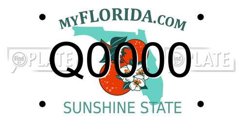 Q0000 Florida License Plate