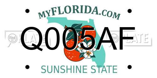 Q005AF Florida License Plate