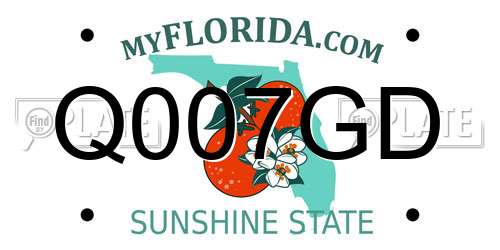 Q007GD Florida License Plate