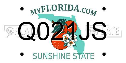 Q021JS Florida License Plate