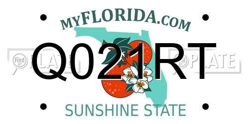 Q021RT Florida License Plate