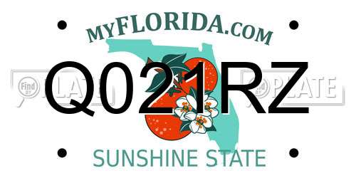 Q021RZ Florida License Plate