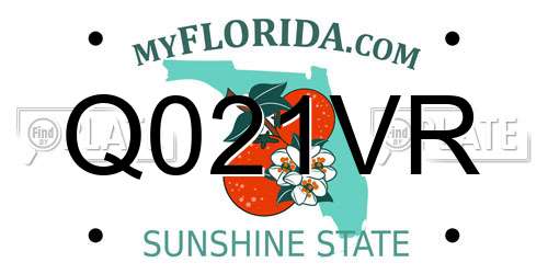 Q021VR Florida License Plate