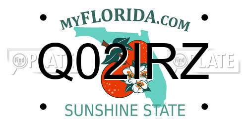 Q02IRZ Florida License Plate