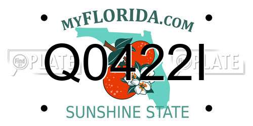 Q0422I Florida License Plate