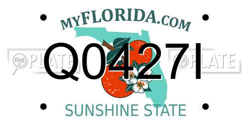 Q0427I Florida License Plate