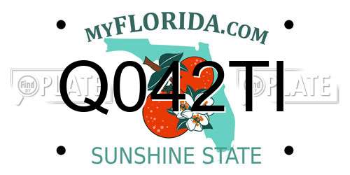 Q042TI Florida License Plate