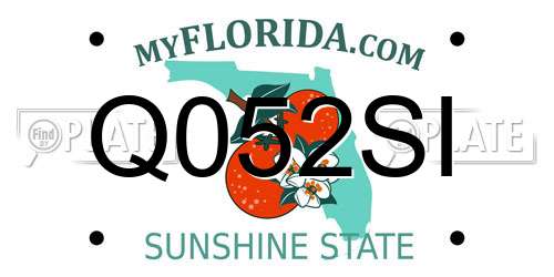 Q052SI Florida License Plate
