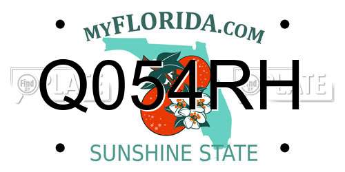 Q054RH Florida License Plate