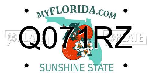 Q071RZ Florida License Plate