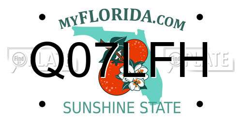Q07LFH Florida License Plate