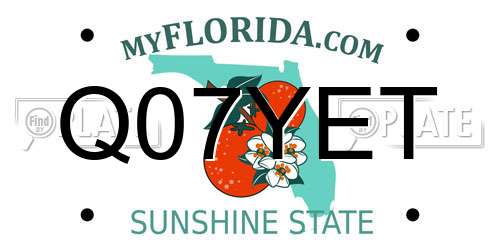 Q07YET Florida License Plate