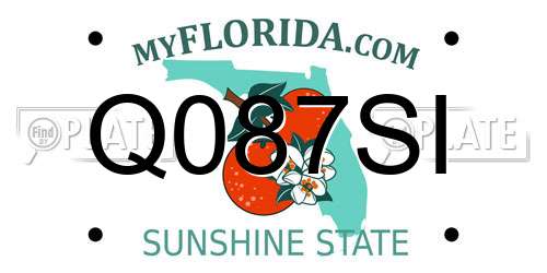 Q087SI Florida License Plate