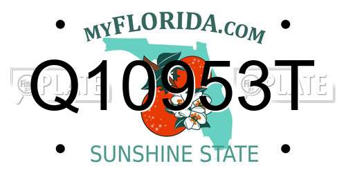 Q10953T Florida License Plate