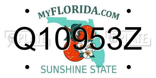 Q10953Z Florida License Plate