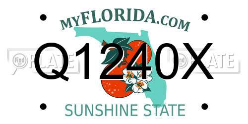Q1240X Florida License Plate