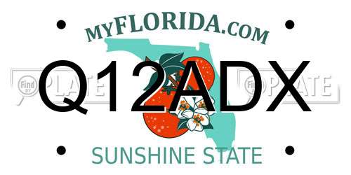 Q12ADX Florida License Plate