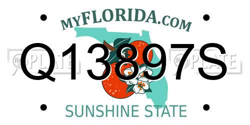 Q13897S Florida License Plate