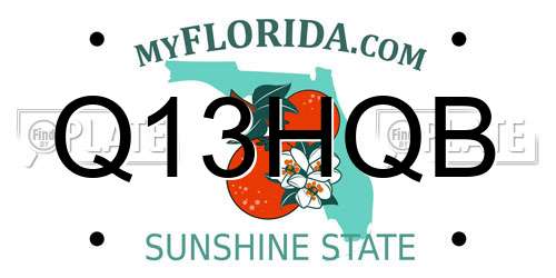 Q13HQB Florida License Plate