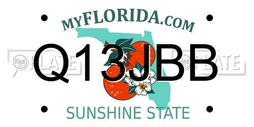 Q13JBB Florida License Plate