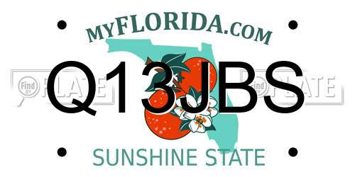 Q13JBS Florida License Plate