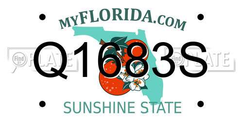 Q1683S Florida License Plate