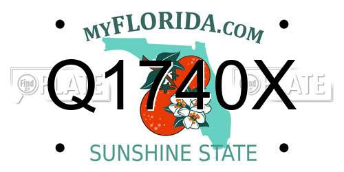 Q1740X Florida License Plate