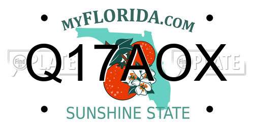 Q17AOX Florida License Plate