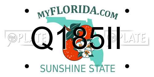 Q185II Florida License Plate