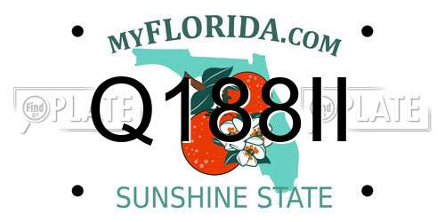 Q188II Florida License Plate