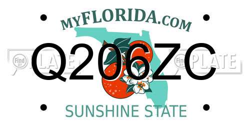 Q206ZC Florida License Plate