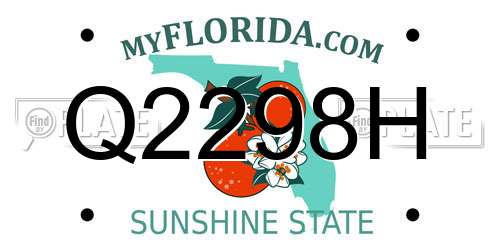 Q2298H Florida License Plate