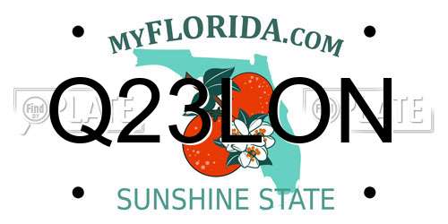 Q23LON Florida License Plate