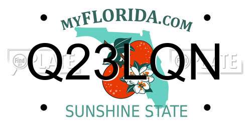 Q23LQN Florida License Plate