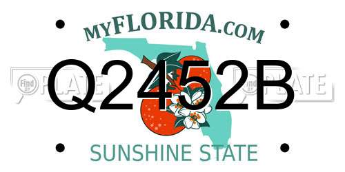 Q2452B Florida License Plate