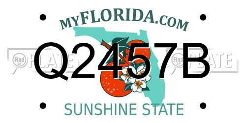 Q2457B Florida License Plate