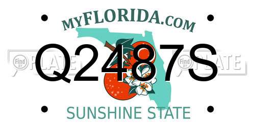 Q2487S Florida License Plate