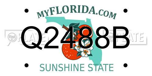 Q2488B Florida License Plate
