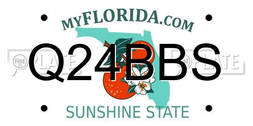 Q24BBS Florida License Plate