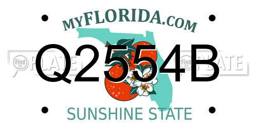 Q2554B Florida License Plate