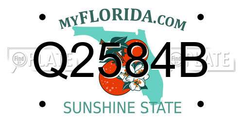 Q2584B Florida License Plate